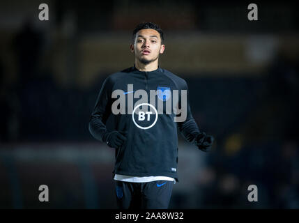 High Wycombe, UK. Nov, 2019 19. Andre Dozzell (Ipswich Town) von England U20 pre Match während der internationalen Match zwischen England U20 und U21 im Adams Island Park, High Wycombe, England am 19. November 2019. Foto von Andy Rowland. Credit: PRiME Media Images/Alamy leben Nachrichten Stockfoto
