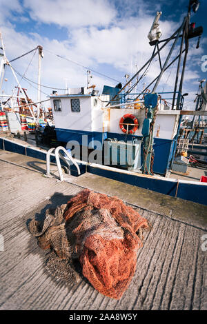 Fischerei, Malahide Irland. Ein Blick auf den Fischerhafen in der Nähe von Malahide, Irland. Stockfoto