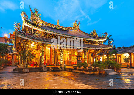 Nacht Baoan Tempel in Taipei, Taiwan Stockfoto