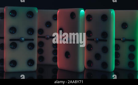 Close up Schöne vintage Domino in der Farbe Licht. Hintergrund banner Textur. Stockfoto