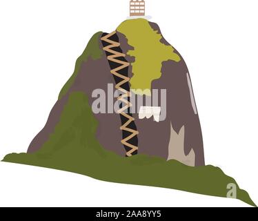 Isolierte guatape Berg aus Kolumbien - Vector Illustration Stock Vektor