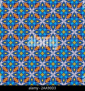 Wiederholen abstraktes Muster Arabesque Geometrische traditionellen Hintergrund. Arabisch, Portugal, Portugiesische Floral Damast für Textilwaren, Digitales Papier, Stoff. Stockfoto