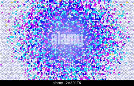 Abstrakte Pastell sanften Farben glatte Farben hellen Hintergrund in Glasmalerei Muster Abbildung. Patchwork. Tessellierung. Mosaik. Kachel. Keramik. 3D-Render. Stockfoto