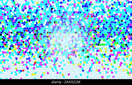 Abstrakte Pastell sanften Farben glatte Farben hellen Hintergrund in Glasmalerei Muster Abbildung. Patchwork. Tessellierung. Mosaik. Kachel. Keramik. 3D-Render. Stockfoto