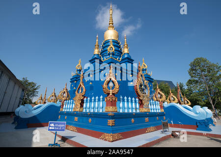 Wat Rong Suea Zehn, der berühmten blauen Tempel in Chiang Rai Stockfoto