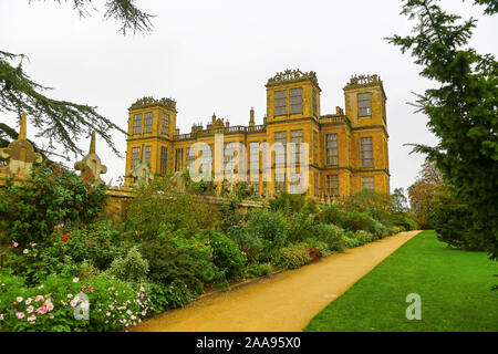 Hardwick Hall, eine Elisabethanische Landhaus in der Nähe von Chesterfield, Derbyshire, England, Großbritannien Stockfoto