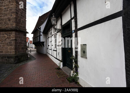 Das fachwerkhaus Windloch ist ein denkmalgeschütztes Gebäude in Minden Stockfoto