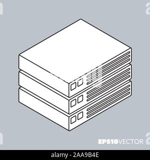 Abgelegte Daten Server Symbol, Symbole. Technologie und AI Konzept Vector Illustration. Stock Vektor
