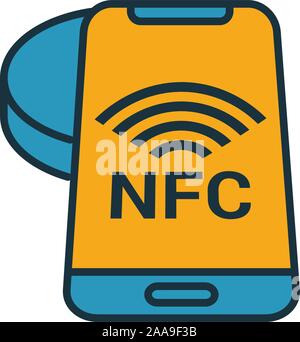 Nfc-Technologie. Einfaches Element von intelligenten Geräten icons Collection. Kreative NFC-Technologie Symbol ui, ux, Anwendungen, Software und Infografiken Stock Vektor