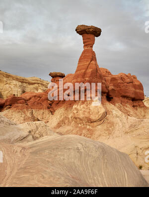 Rimrock Fliegenpilz Hoodoos in den Badlands von Utah, USA Stockfoto