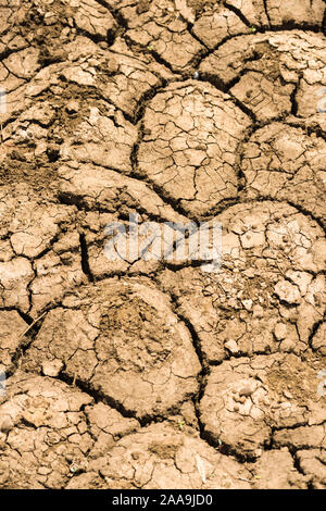 Ausgetrockneten See bed wegen Mangel an Regen, trockene Rissige Erde, Kenia, Ostafrika Stockfoto