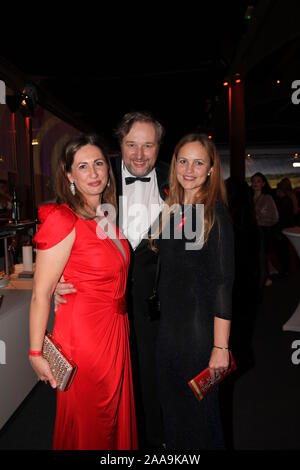 Katja Fischer, Stephan Grossmann mit Ehefrau Lidija Großmann bei der 14. Hoffe Gala 2019 im Schauspielhaus. Dresden, Stockfoto