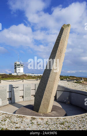 Mémorial de l'Aéronautique Navale, Flieger in den Atlantischen Ozean verloren, Cap de la Chèvre, Halbinsel Crozon, Finistère, Bretagne, Frankreich Stockfoto