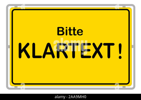 Deutsch: Text in klarer, bitte! Stockfoto