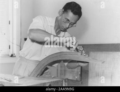König Bhumibol Adulyadej baute seinen eigenen Segelboot während der Jahre 1963-1967. Stockfoto