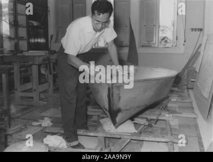 König Bhumibol Adulyadej baute seinen eigenen Segelboot während der Jahre 1963-1967. Stockfoto