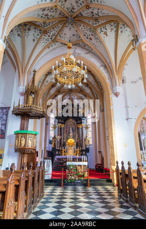 Innenraum der Kirche St. Peter in Radovljica, Slowenien, Europa. Stockfoto