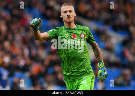 Daniel Bentley von Bristol City - Cardiff City v Bristol City, Sky Bet Meisterschaft, Cardiff City Stadium, Cardiff, Großbritannien - 10 November 2019 Editorial nur verwenden - DataCo Einschränkungen Stockfoto