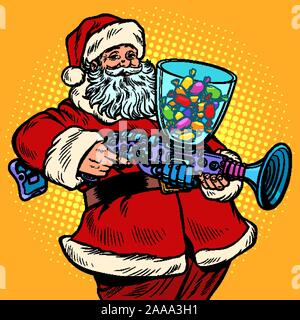 Santa Claus Candy Maschine, Weihnachten und Neues Jahr Stock Vektor