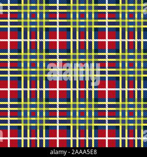 Rechteckige nahtlose karierten vector Pattern als tartan plaid in verschiedenen Farben Stock Vektor