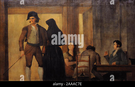 Leonardo Alenza y Nieto (1807-1845). Spanischer Maler. Trinker sitzen an einem Tisch im Cafe de Levante in Madrid. History Museum. Madrid. Spanien. (Auf Kredit, Prado Museum, Madrid). Stockfoto