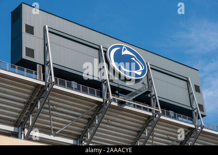 UNIVERSITY PARK, PA/USA, 28. September 2019: Beaver Stadium, der Heimat der Nittany Lions an der Penn State University. Stockfoto
