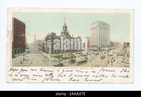 1901-1902. Enthalten gelegentliche Reprints aus der Serie 1000.; Rathaus, Campus Martinus, Detroit, Mich. Stockfoto