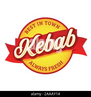 Kebab vintage Schild Aufkleber Schriftzug Stock Vektor