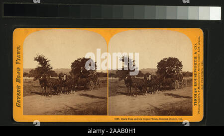 Von Thomas Houseworth & Co.; Clark Foss und seine Geysir Team, Sonoma County, Cal. Stockfoto