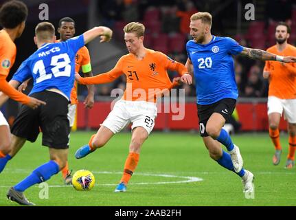 Nathan Ake während der UEFA EURO 2020 Qualifikation die Niederlande vs Estland am 19. November 2019 in der Johan Cruijff Arena in Amsterdam, Niederlande, Foto: Soenar Chamid/SCS/LBA (Holland) Stockfoto