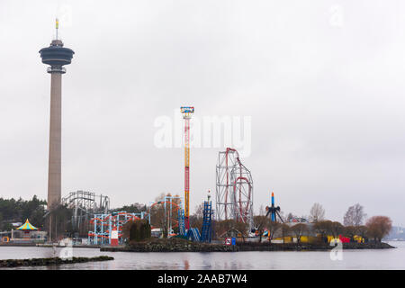 Vergnügungspark Särkänniemi im Winter in Tampere Finnland Stockfoto