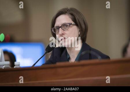 Washington, District of Columbia, USA. Nov, 2019 20. LAURA COOPER, Stellvertretender Sekretär für Verteidigung, bezeugt vor dem Haus Intelligence Committee. November 20, 2019 Kreditkarten: Douglas Christian/ZUMA Draht/Alamy leben Nachrichten Stockfoto