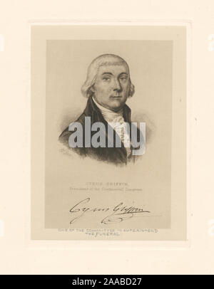 EM 3927; Cyrus Griffin, Präsident des Continental Congress. Stockfoto