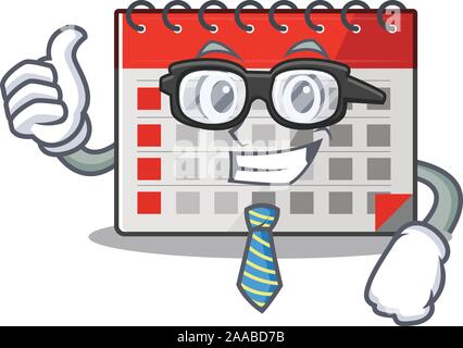 Charakter Kalender mit in Cartoon Geschäftsmann isoliert Stock Vektor