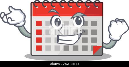 Charakter Kalender mit in Cartoon erfolgreich isoliert Stock Vektor