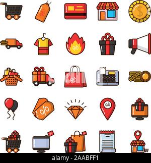 Bündel von kommerziellen Symbole einstellen Stock Vektor