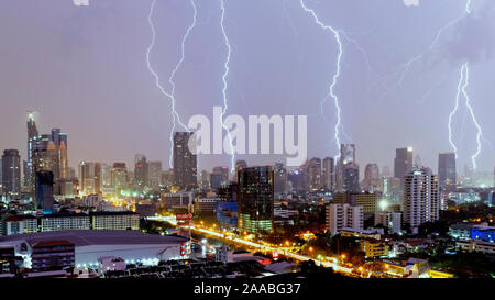 Bangkok Monsoon Season Storm Stockfoto