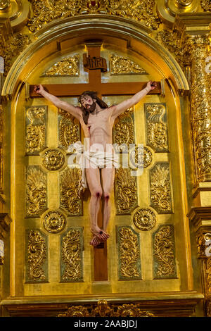 Türen Fassade im Freien Straße San Fernando Kathedrale San Antonio Texas. In den 1700er Jahren gebaut. Stockfoto