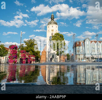 Paul Gerhardt Kirche im Zentrum von Lubben, Spreewald, Deutschland Stockfoto