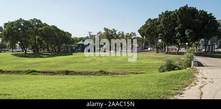 Harfe Holocaust Memorial Park im Zentrum von Kiryat Gat eine Stadt in Israel mit ausgedehnten Rasenflächen und Bäumen mit einem klaren blauen Himmel im Hintergrund Stockfoto