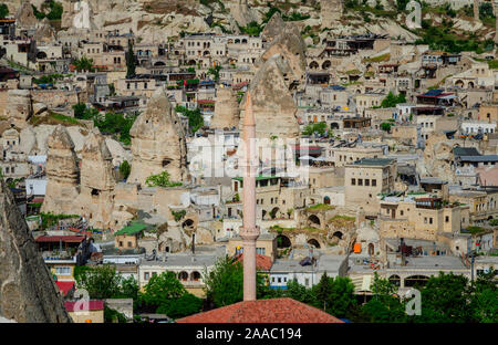 Berühmte Zentrum von Ballon fligths in Göreme, Kappadokien, Türkei. Stockfoto