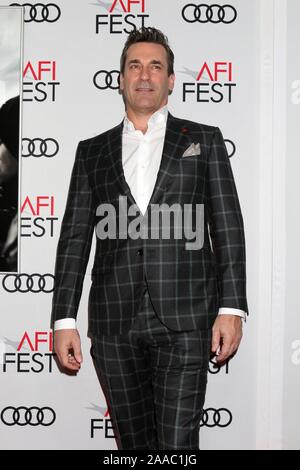 Los Angeles, CA. Nov, 2019 20. Jon Hamm in der Ankunftshalle für RICHARD JEWELL Premiere auf der AFI FEST 2019 präsentiert von AUDI, TCL Chinese Theatre (ehemals Grauman's), Los Angeles, CA, 20. November 2019. Credit: Priscilla Grant/Everett Collection/Alamy leben Nachrichten Stockfoto