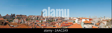 Erhöhte Stadt Blick auf Porto, Portugal. Blick nach Norden vom Cathedral Hill Stockfoto