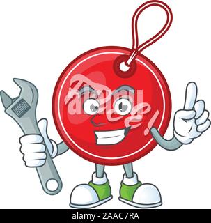 Weihnachten freie Variable mit Maskottchen Mechaniker isoliert Stock Vektor