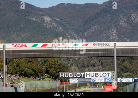 Mugello, Italien - Oktober 27, 2019: Ein Überblick der Mugello während Ferrari Challenge World Finals Stockfoto