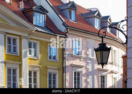 Warschau (Warszawa) Altstadt Architektur, alte Gebäude, den Wiederaufbau nach dem Zweiten Weltkrieg. Polen. Stockfoto