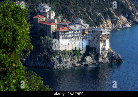 Agia Grigoriou orthodoxe Kloster am Berg Athos, Agion Oros, heiligen Berg, Chalkidiki, Griechenland. Stockfoto