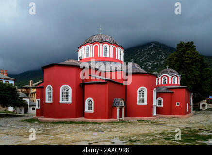 Katholikon oder die zentrale Kirche, Große Lavra Kloster, den Berg Athos, Chalkidiki, Griechenland Stockfoto