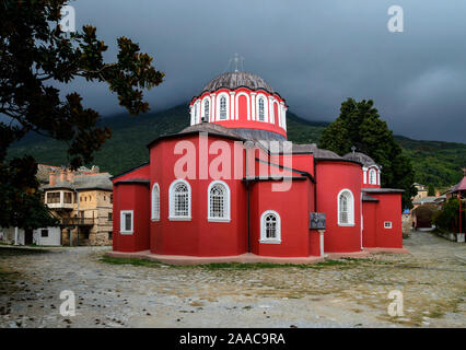 Katholikon oder die zentrale Kirche, Große Lavra Kloster, den Berg Athos, Chalkidiki, Griechenland Stockfoto