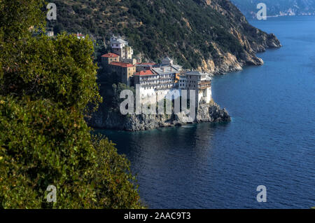 Agia Grigoriou orthodoxe Kloster am Berg Athos, Agion Oros, heiligen Berg, Chalkidiki, Griechenland. Stockfoto